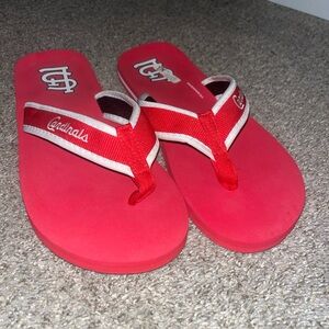 St Louis Cardinals Sandals Flip Flops Thong Sandals Men’s XL Size 10-12 Red Logo